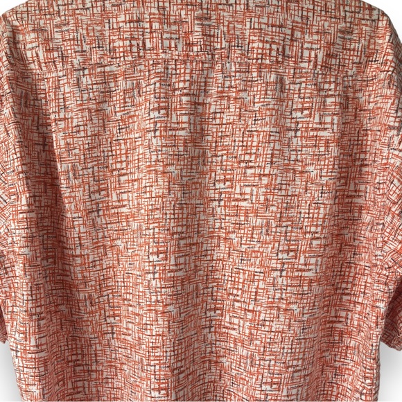 Orange White Ben Sherman Geometric Style Button Down Shirt - Picture 5 of 8